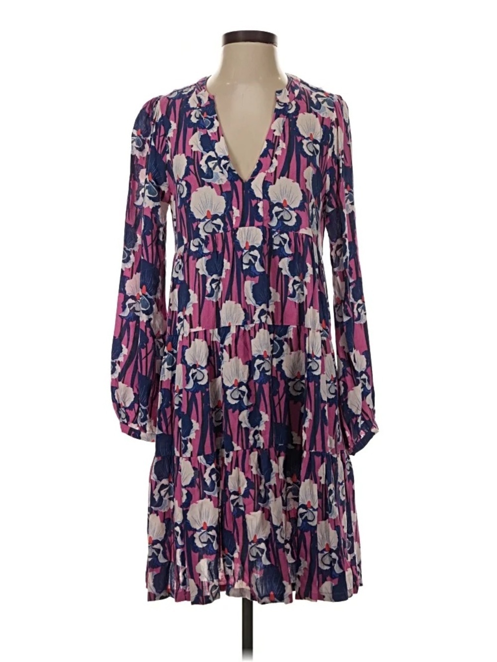 Anthropologie Janine LeCour Addison Tiered Tunic Dress Boho Floral XL